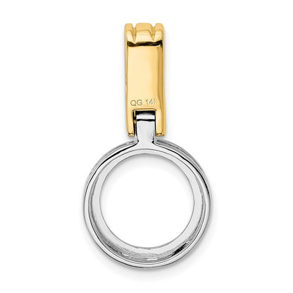 14K Two-Tone Fits Up To 3mm, 6mm Reversible Omega Slide