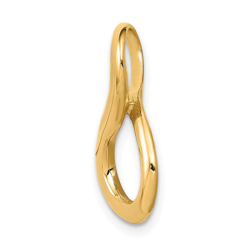14K Yellow Gold Fits Up To 3mm Regular/6mm Fancy/Reversible Fancy Omega Slide