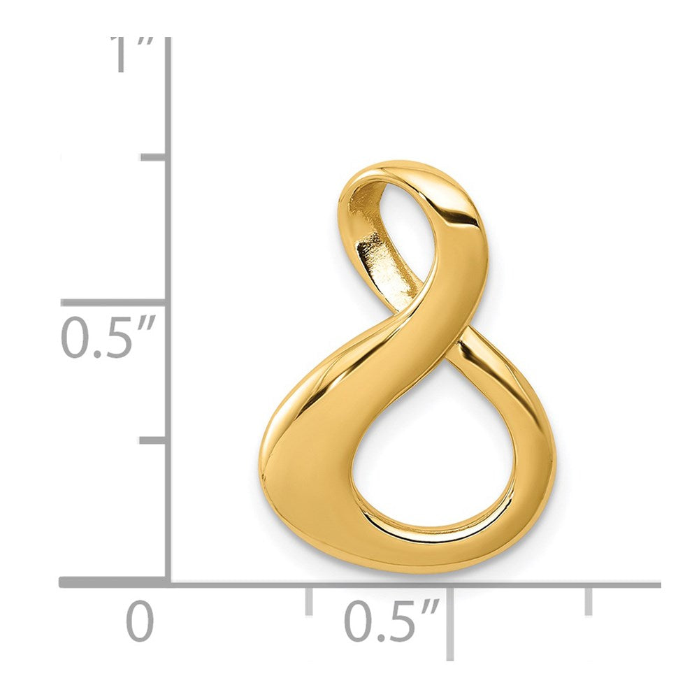 14K Yellow Gold Fits Up To 3mm Regular/6mm Fancy/Reversible Fancy Omega Slide