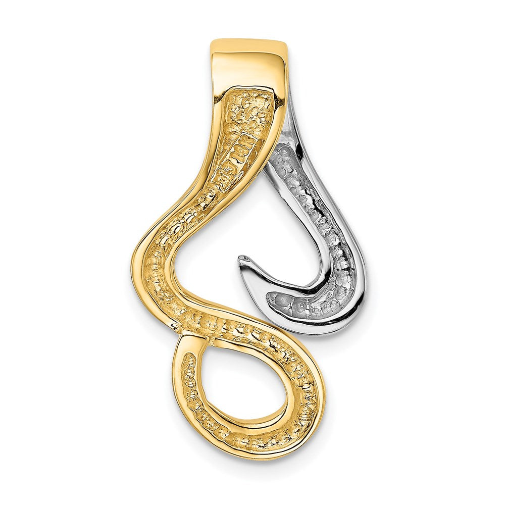 14K Two-Tone Reversible Fancy Omega Slide