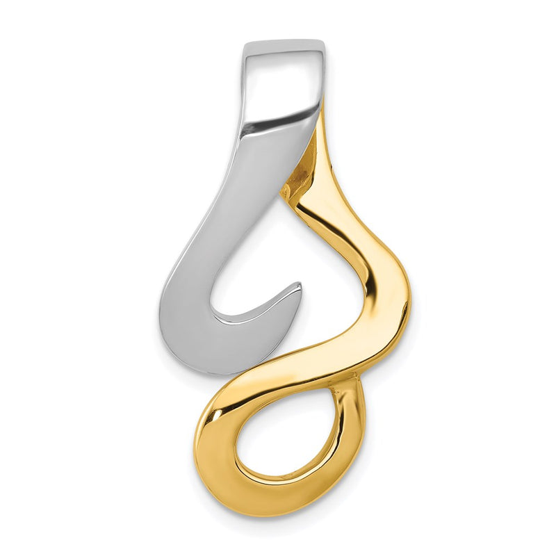 14K Two-Tone Reversible Fancy Omega Slide