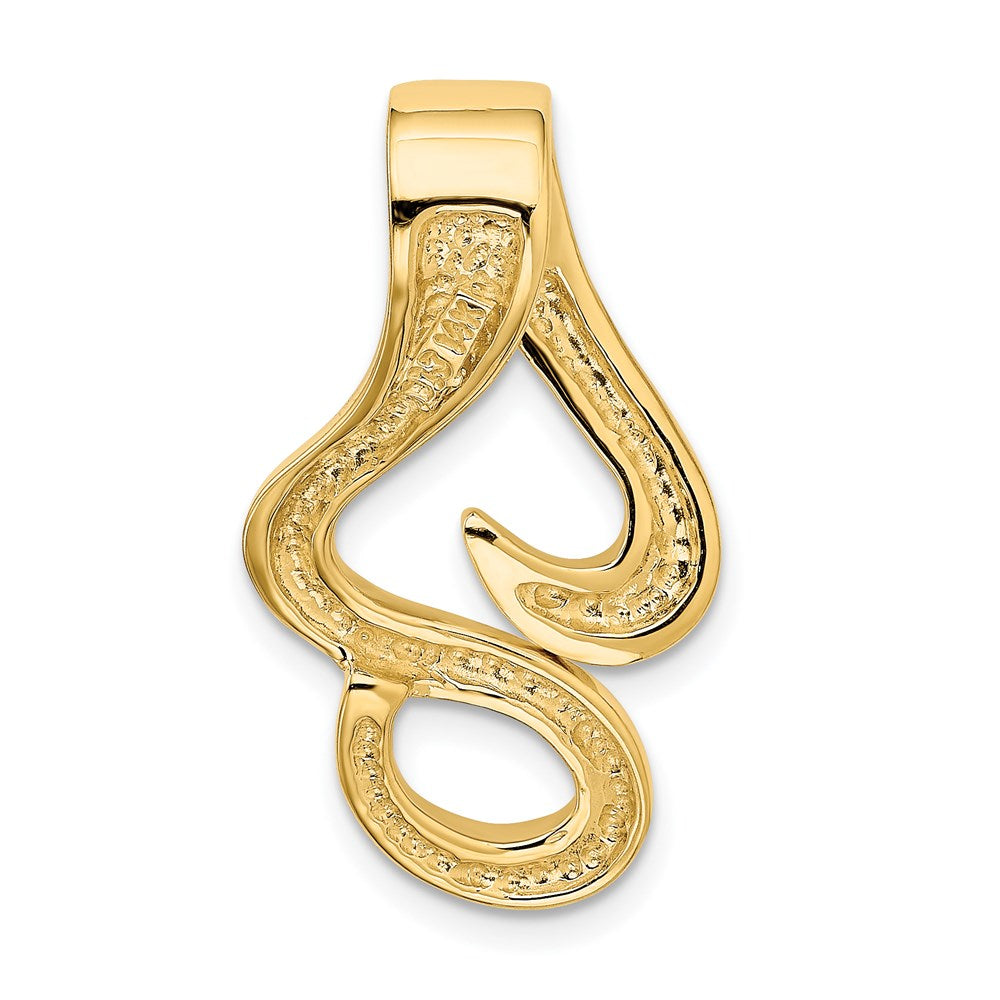 14K Yellow Gold Fits Up To 10mm Reg And Fancy Reversible Omega Slide