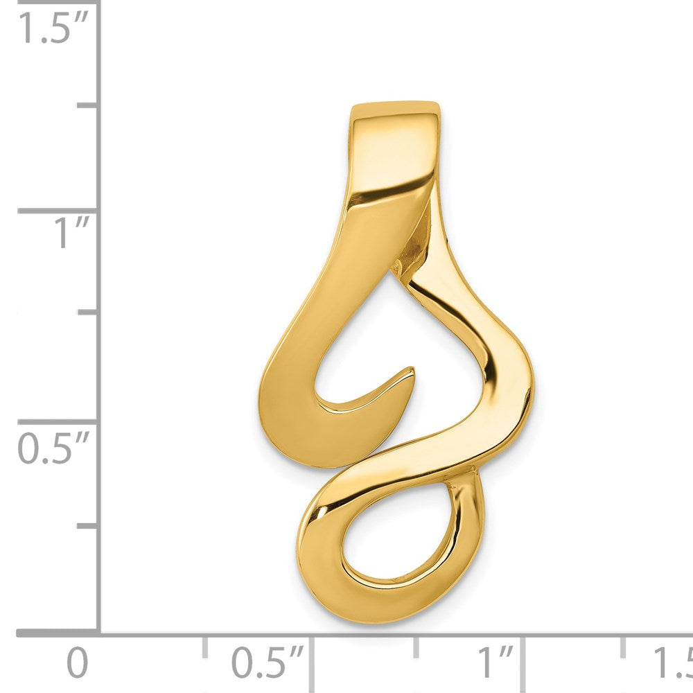 14K Yellow Gold Fits Up To 10mm Reg And Fancy Reversible Omega Slide