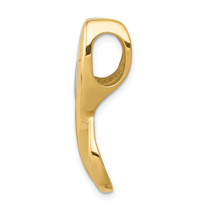 14K Two-Tone Fits Up To 6mm Reg/Fancy/Reversible Omega Slide