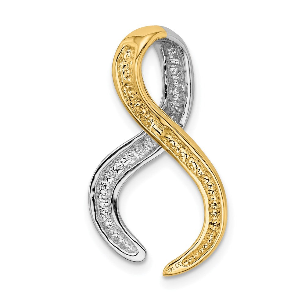 14K Two-Tone Fits Up To 4mm Regular/6mm Fancy/Reversible Fancy Omega Slide