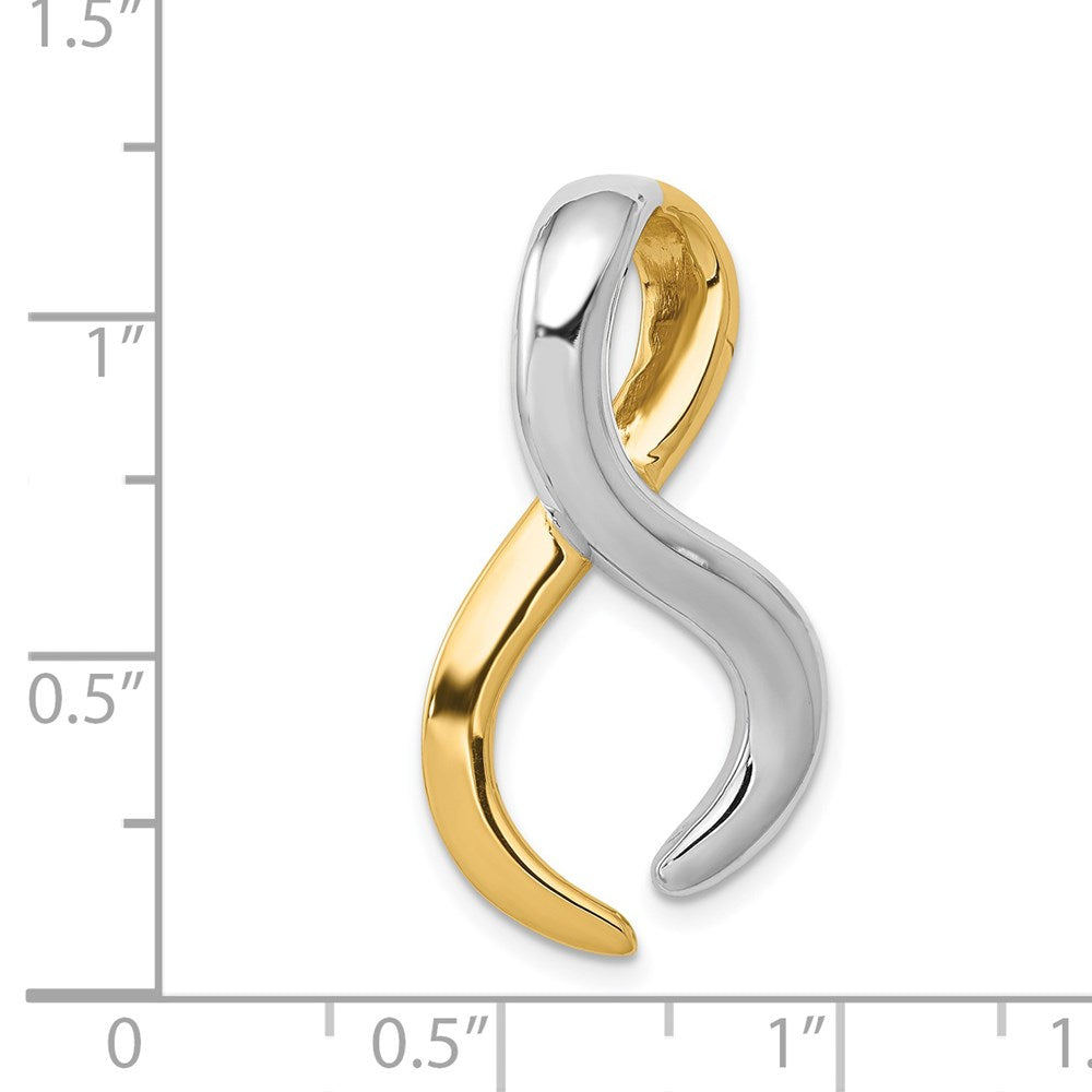 14K Two-Tone Fits Up To 4mm Regular/6mm Fancy/Reversible Fancy Omega Slide
