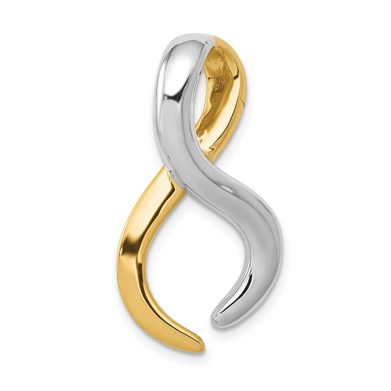 14K Two-Tone Fits Up To 4mm Regular/6mm Fancy/Reversible Fancy Omega Slide