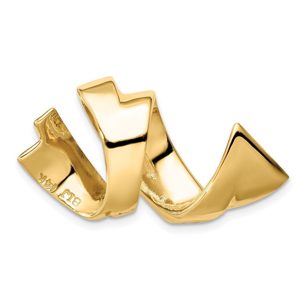 14K Yellow Gold Fits Up To 8mm Regular, 10mm Fancy Reversible Omega Slide