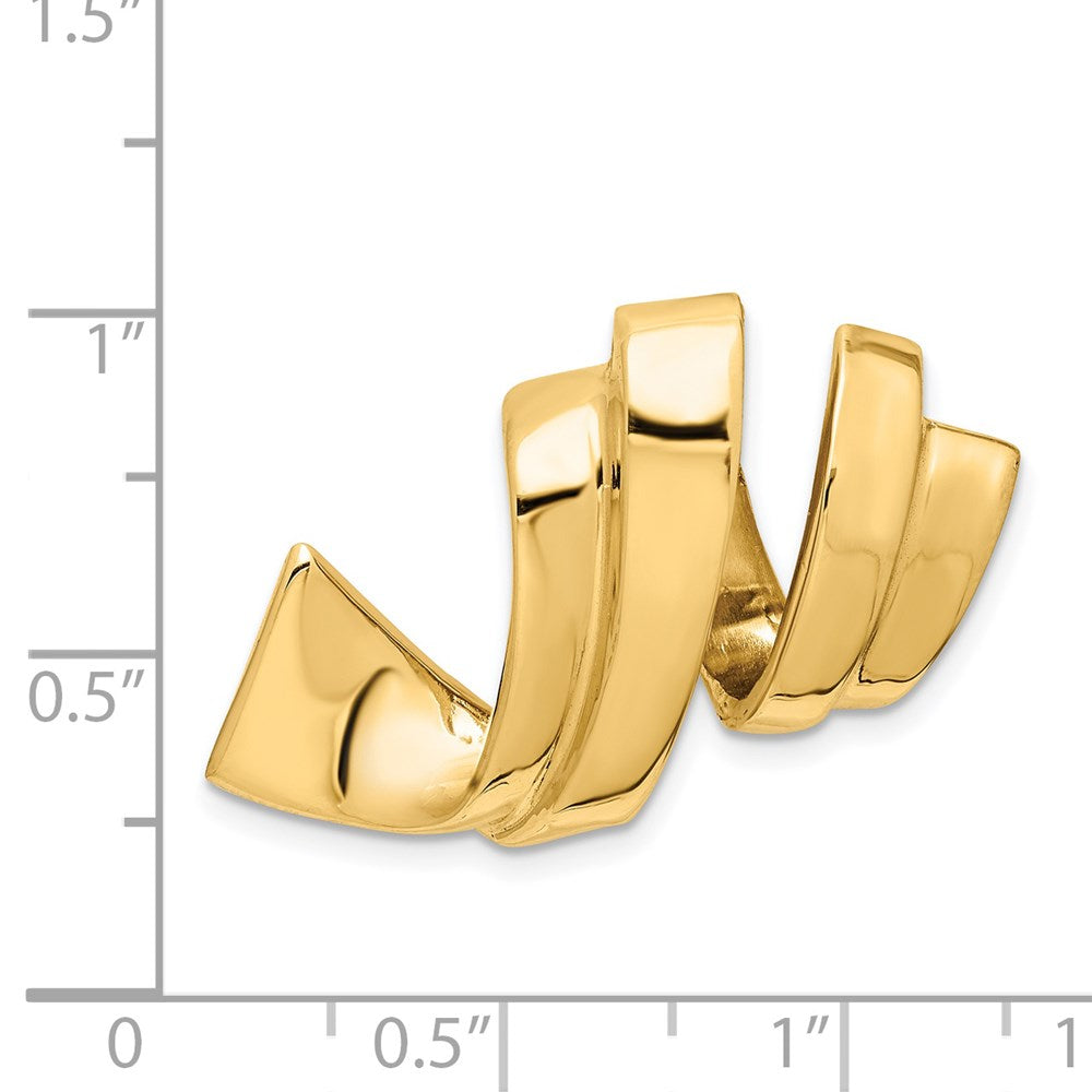 14K Yellow Gold Fits Up To 8mm Regular, 10mm Fancy Reversible Omega Slide