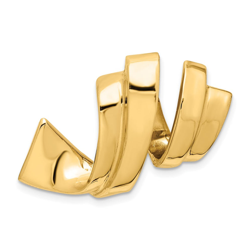 14K Yellow Gold Fits Up To 8mm Regular, 10mm Fancy Reversible Omega Slide