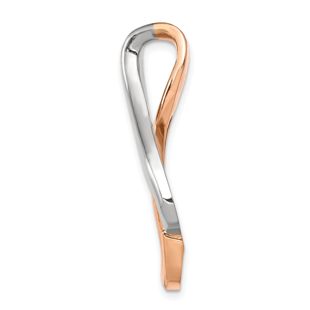 14K Two-Tone 14Kw & Rose Omega Slide Fits Up To 4mm Regular, 6mm Fancy