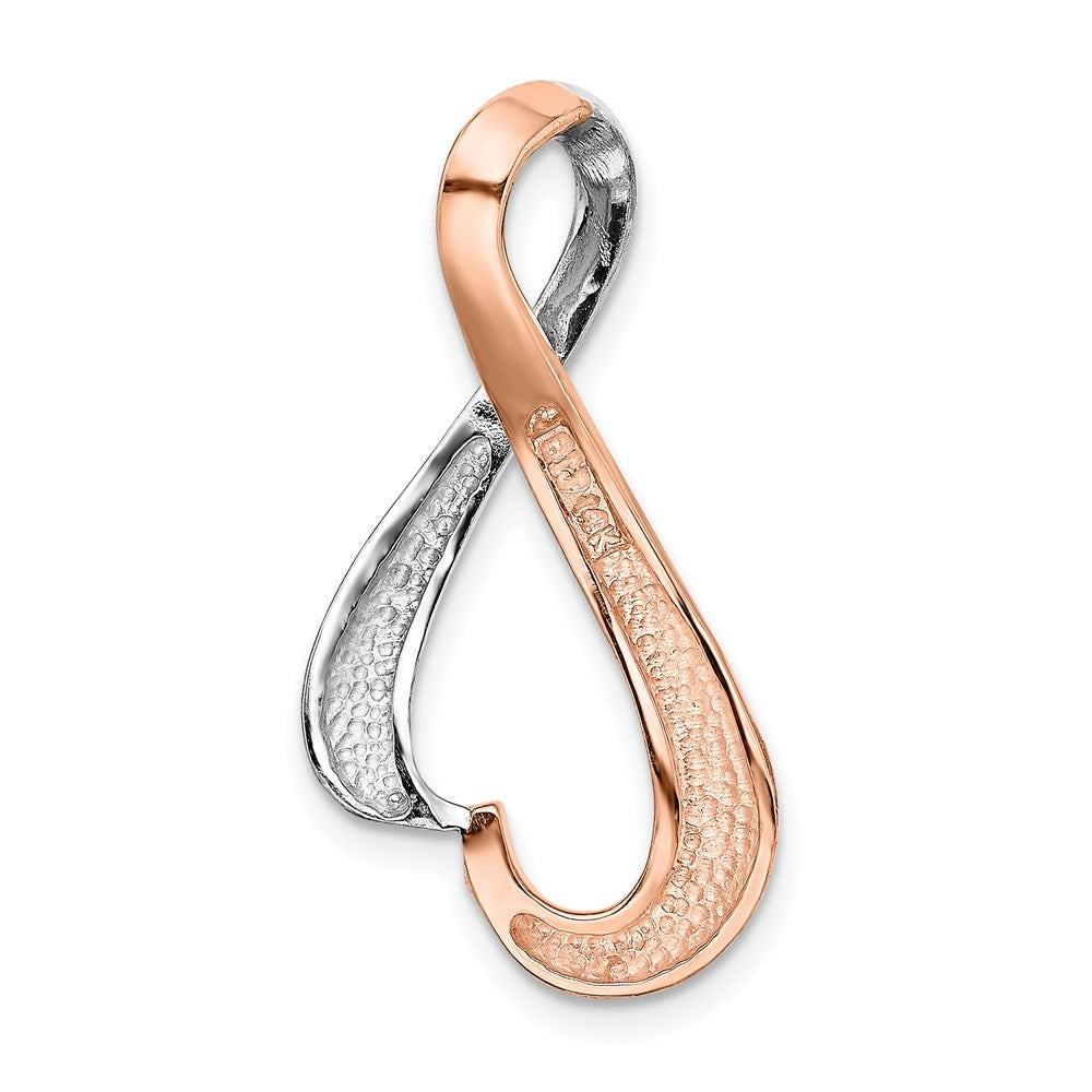 14K Two-Tone 14Kw & Rose Omega Slide Fits Up To 4mm Regular, 6mm Fancy