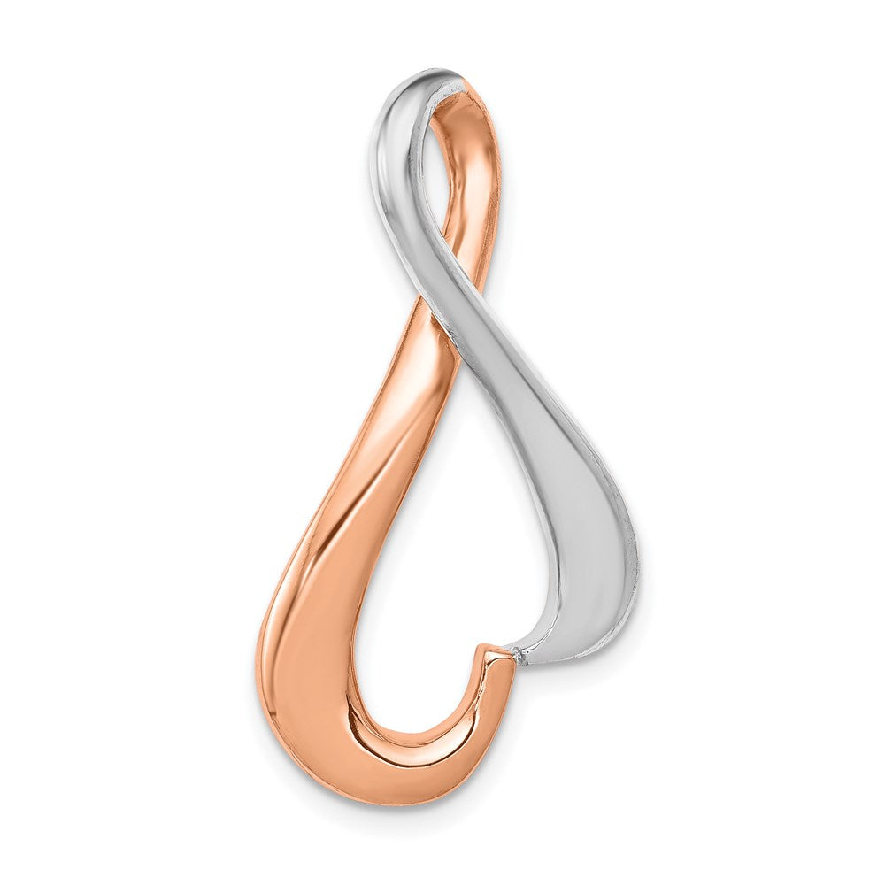 14K Two-Tone 14Kw & Rose Omega Slide Fits Up To 4mm Regular, 6mm Fancy