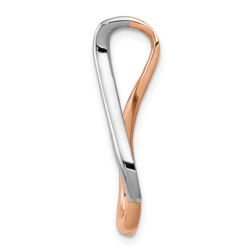 14K Two-Tone 14Kw And Rose Omega Slide Fits Up To 4mm Regular, 6mm Fancy