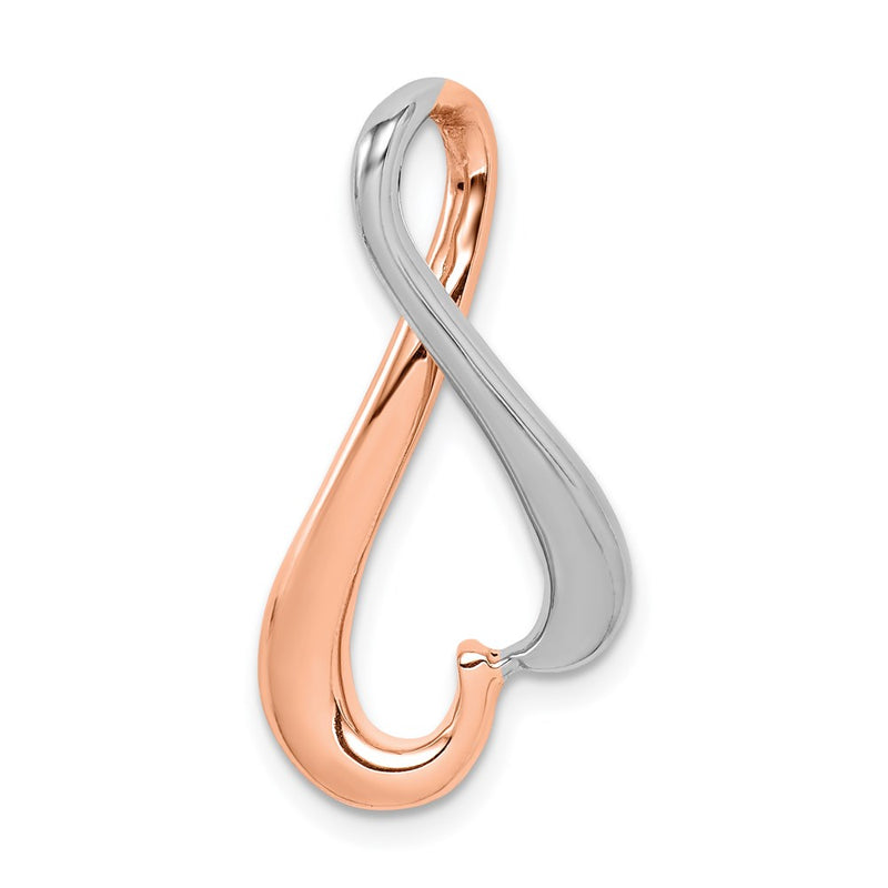 14K Two-Tone 14Kw And Rose Omega Slide Fits Up To 4mm Regular, 6mm Fancy