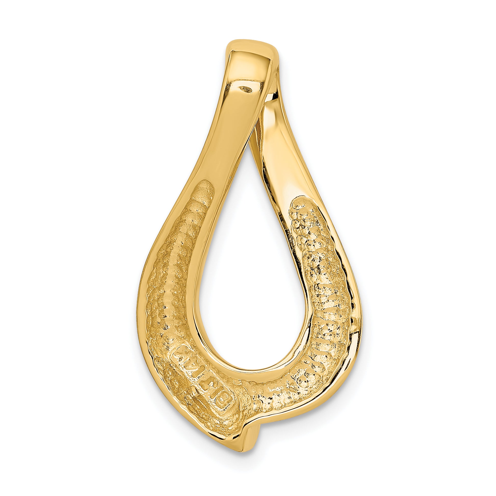 14K Yellow Gold Fits Up To 8mm Regular, 10mm Fancy Reversible Omega Slide