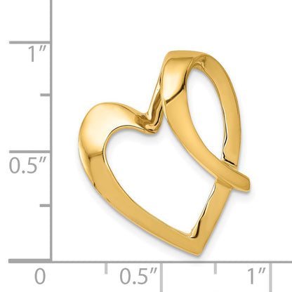 14K Yellow Gold Heart Slide