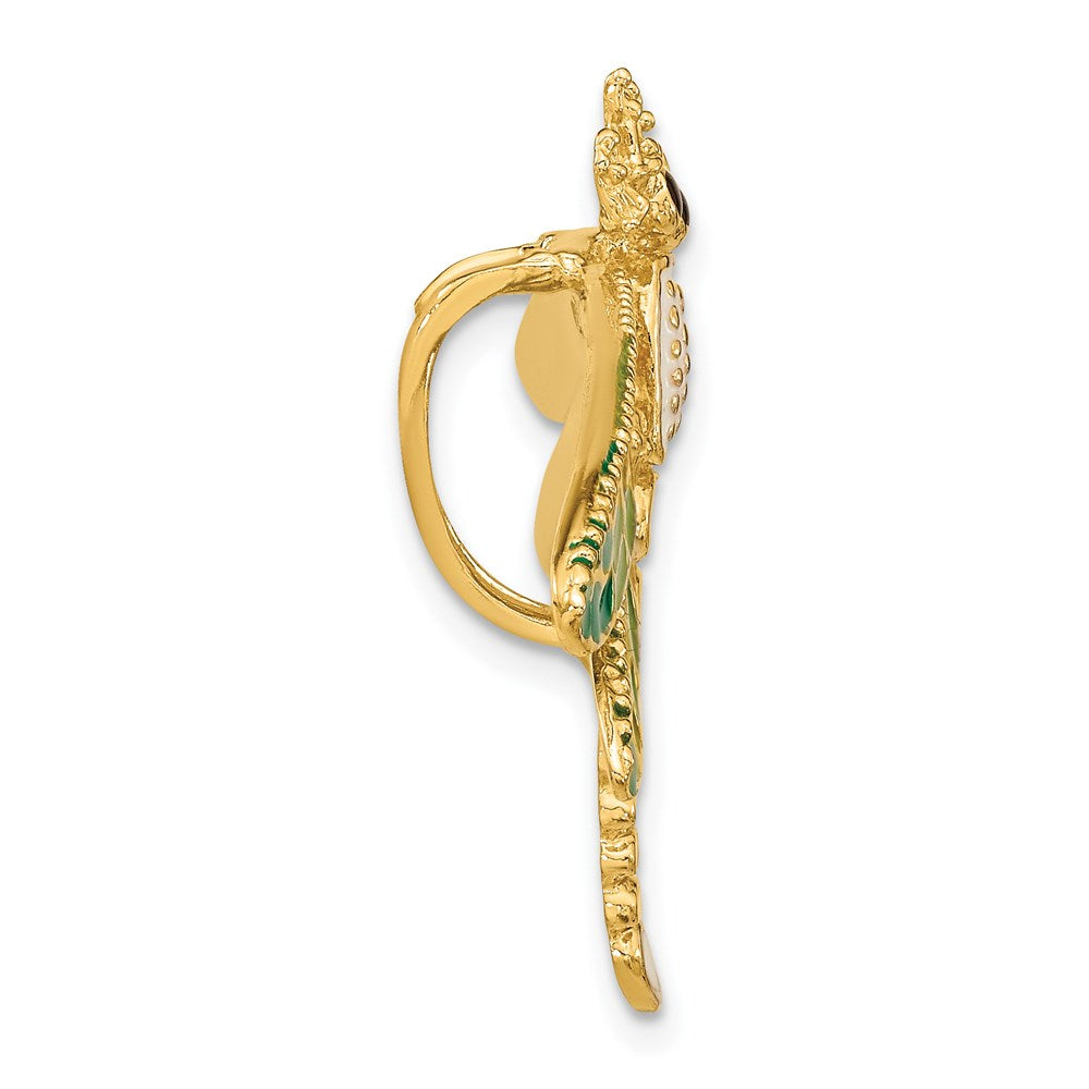 14K Yellow Gold Multi-Color Enamel Dragonfly Charm