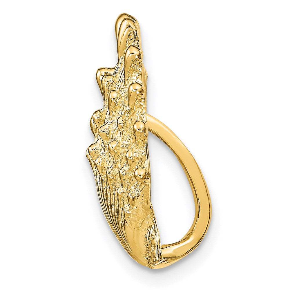 14K Yellow Gold Lion'S Paw Shell Slide