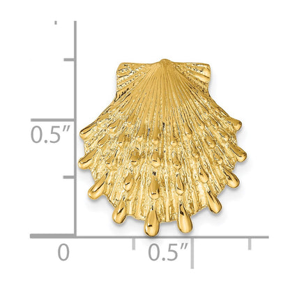 14K Yellow Gold Lion'S Paw Shell Slide
