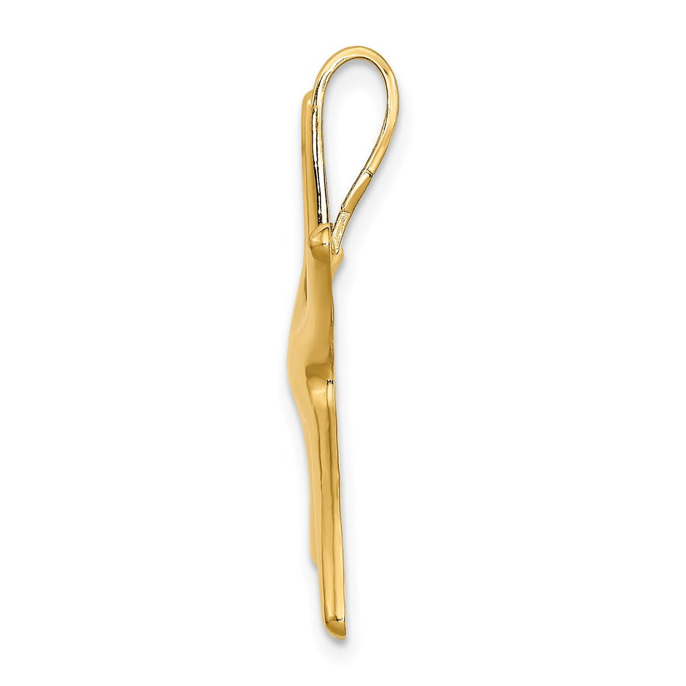 14K Yellow Gold Polished Starfish Chain Slide
