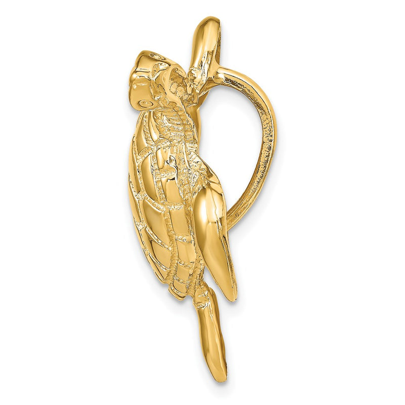 14K Yellow Gold Polished Sea Turtle Slide