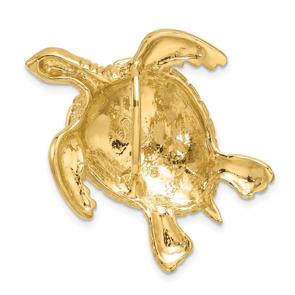 14K Yellow Gold Turtle Slide