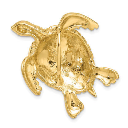 14K Yellow Gold Turtle Slide