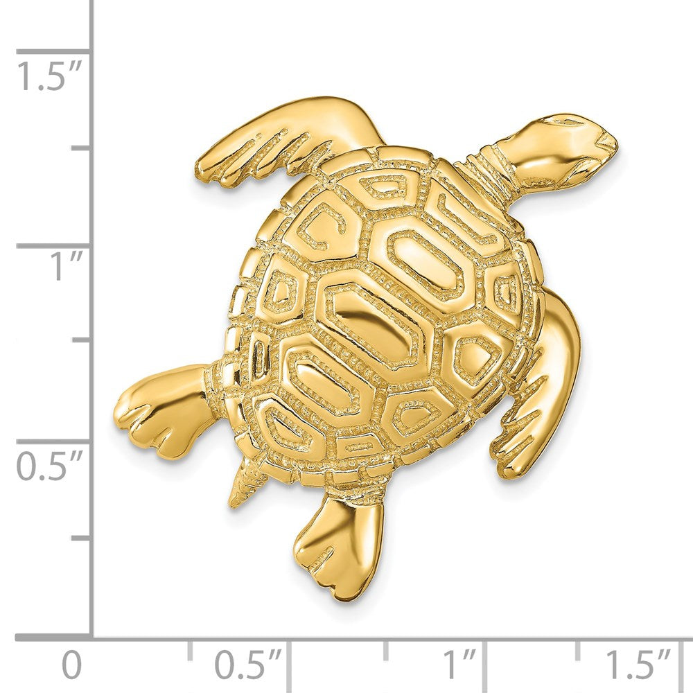 14K Yellow Gold Turtle Slide