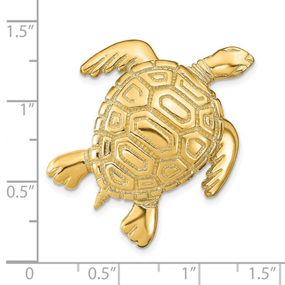 14K Yellow Gold Turtle Slide