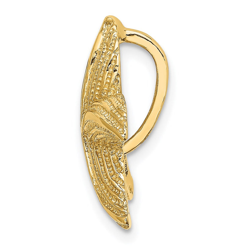 14K Yellow Gold Polished And Textured Starfish Slide
