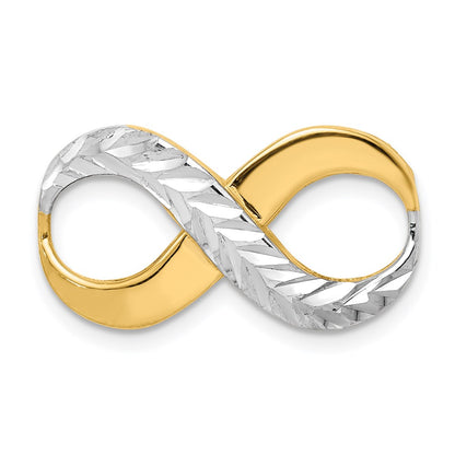 14K Yellow & Rhodium W/Rhodium D/C Infinity Fits 4mm Fancy Omega Slide