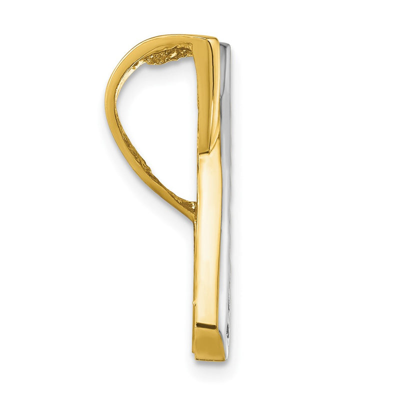 14K Yellow & Rhodium And Greek Key Slide