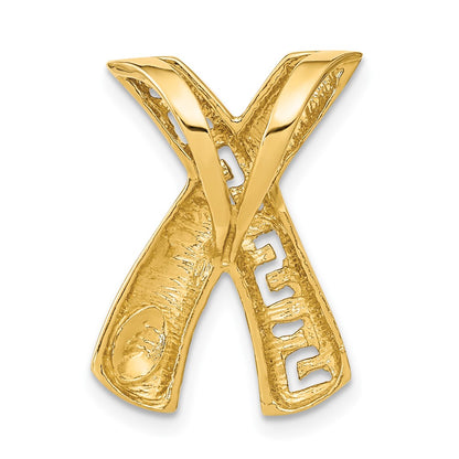 14K Yellow & Rhodium And Greek Key Slide