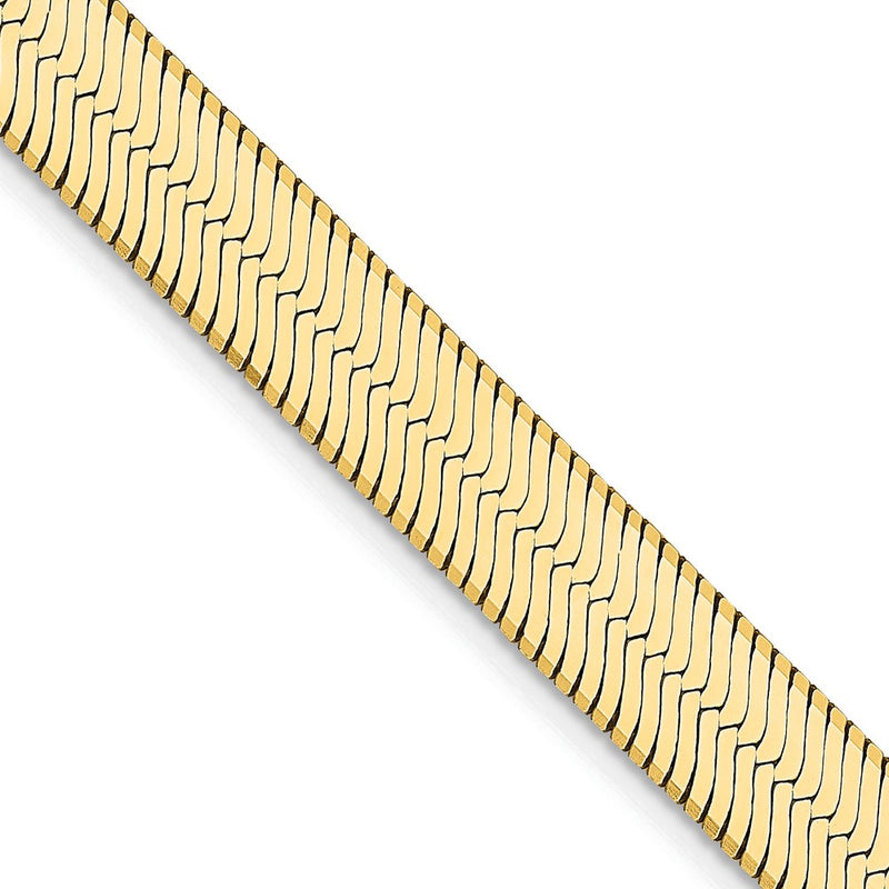 14K Yellow Gold 24 Inch 6.5mm Silky Herringbone With Lobster Clasp Chain Necklace