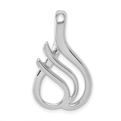 14K White Gold Reversible Fancy Omega Slide