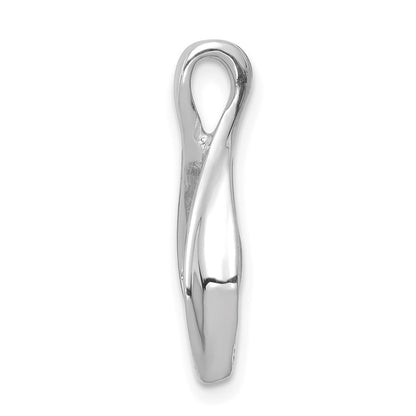14K White Gold Chain Slide Reversible Omega