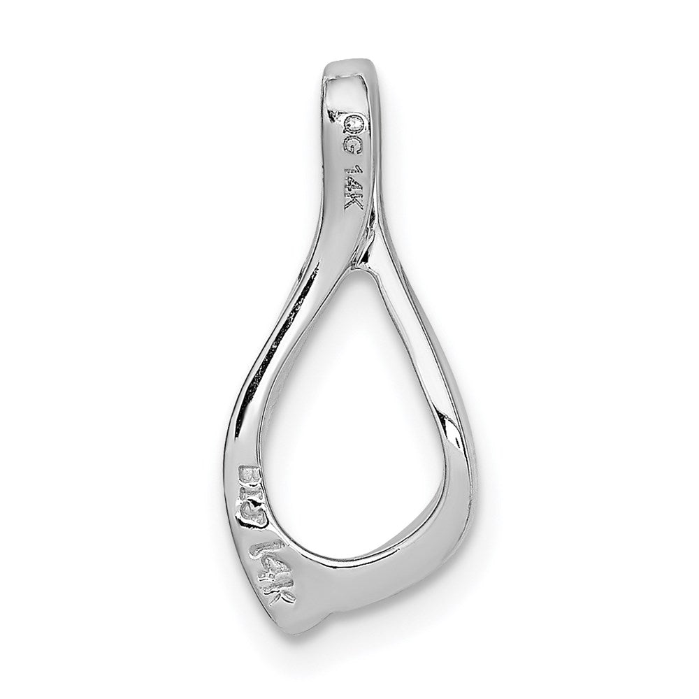 14K White Gold Chain Slide Reversible Omega