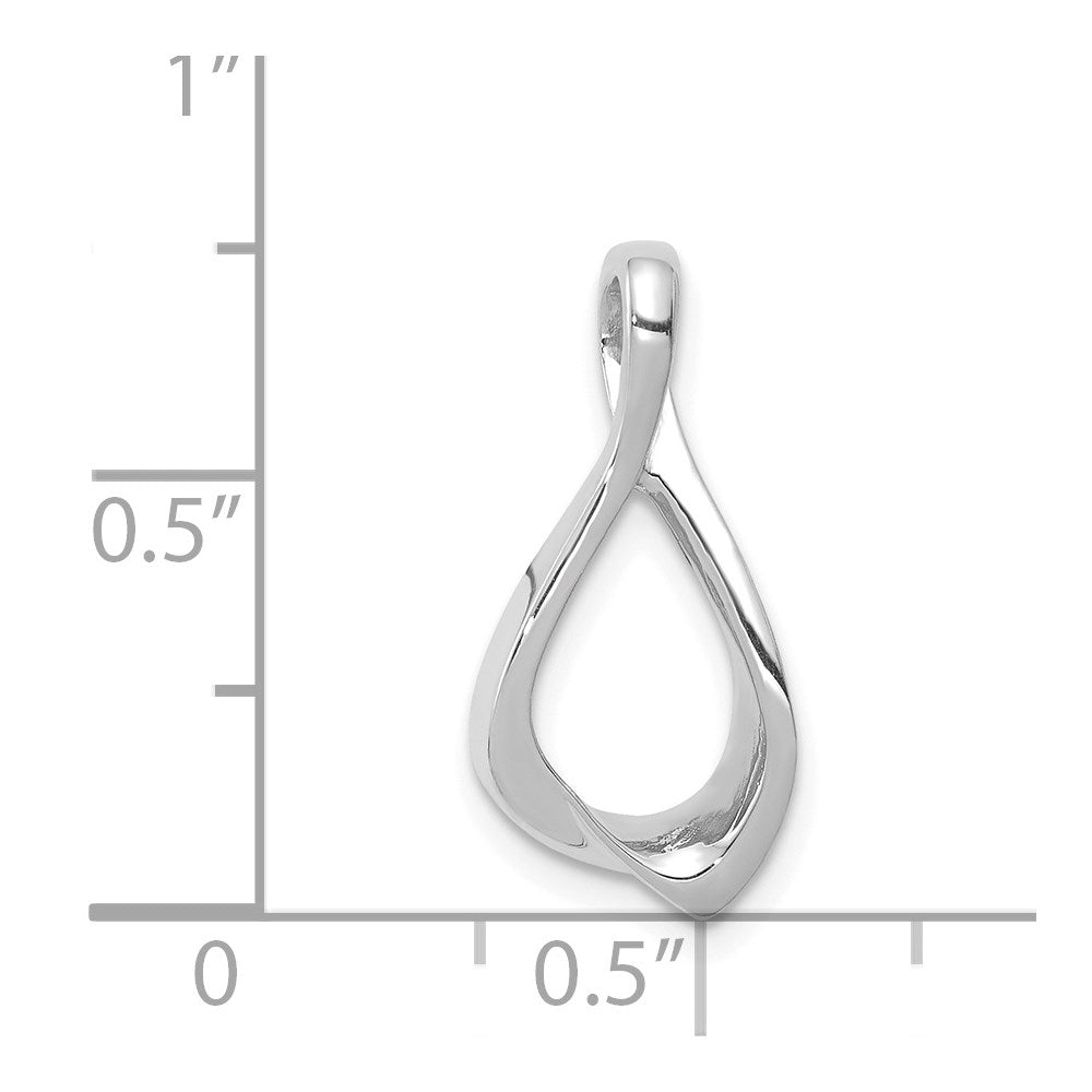 14K White Gold Chain Slide Reversible Omega