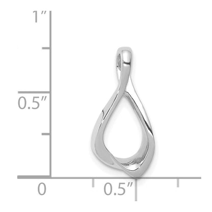 14K White Gold Chain Slide Reversible Omega