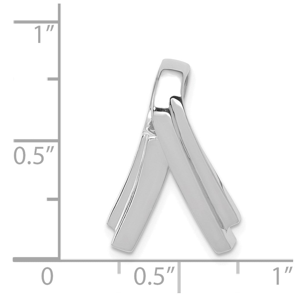 14K White Gold Fits Up To 6mm Regular & Fancy Reversible Omega Slide