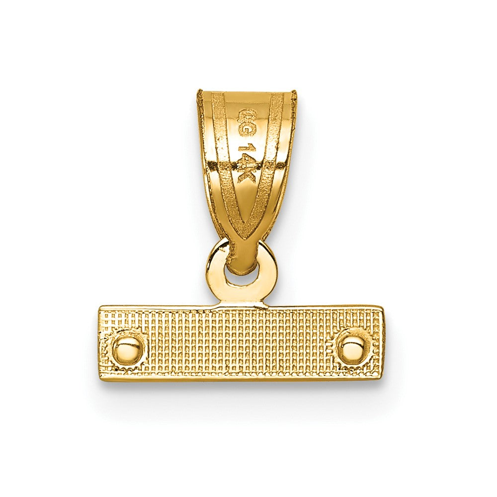 14K Yellow Gold Small Brushed Diamond-Cut Top Charm