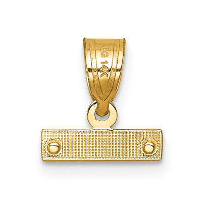 14K Yellow Gold Small Brushed Diamond-Cut Top Charm