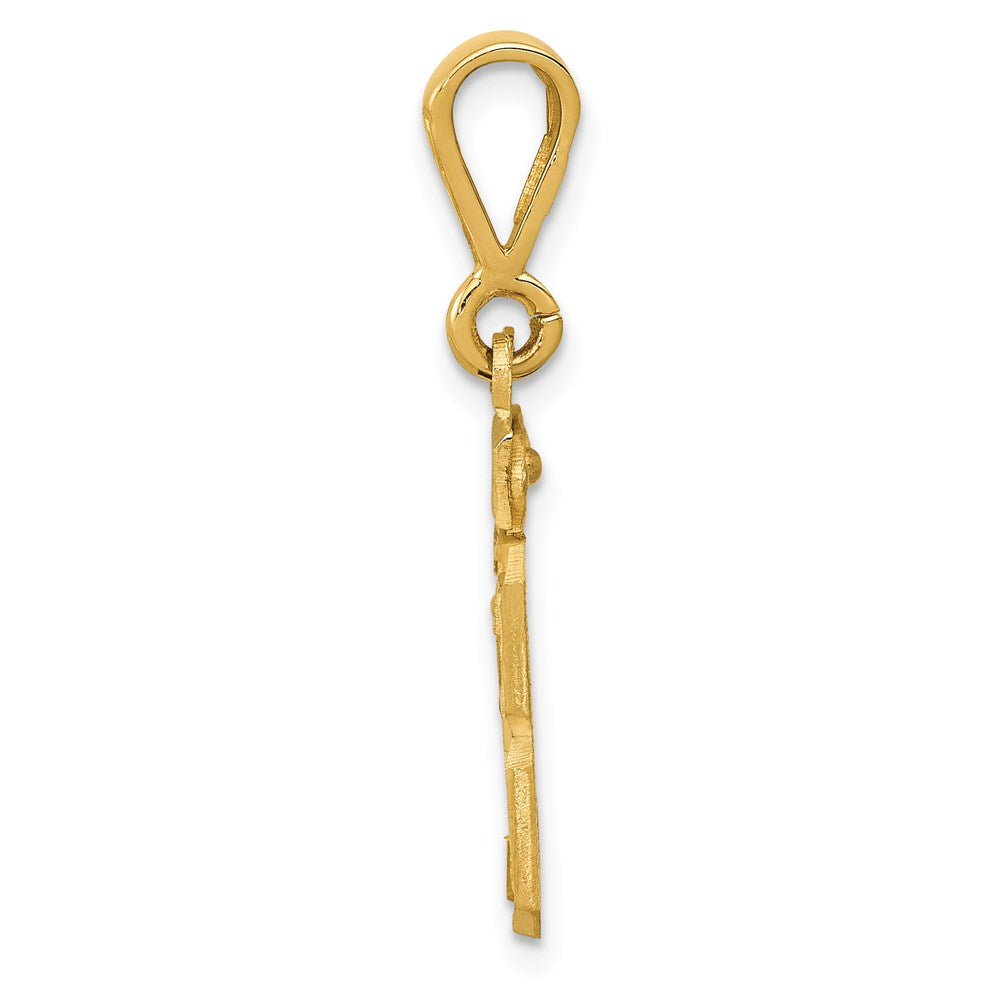 14k Yellow Gold Small Brushed Diamond-cut Number 23 Charm