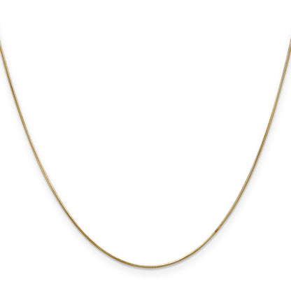 14K Yellow Gold 18 Inch .65mm Round Snake With Lobster Clasp Chain