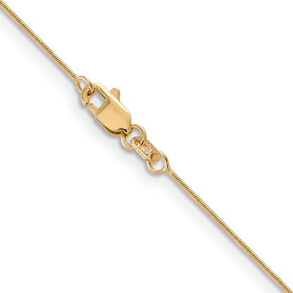 14K Yellow Gold 22 Inch .65mm Round Snake With Lobster Clasp Chain