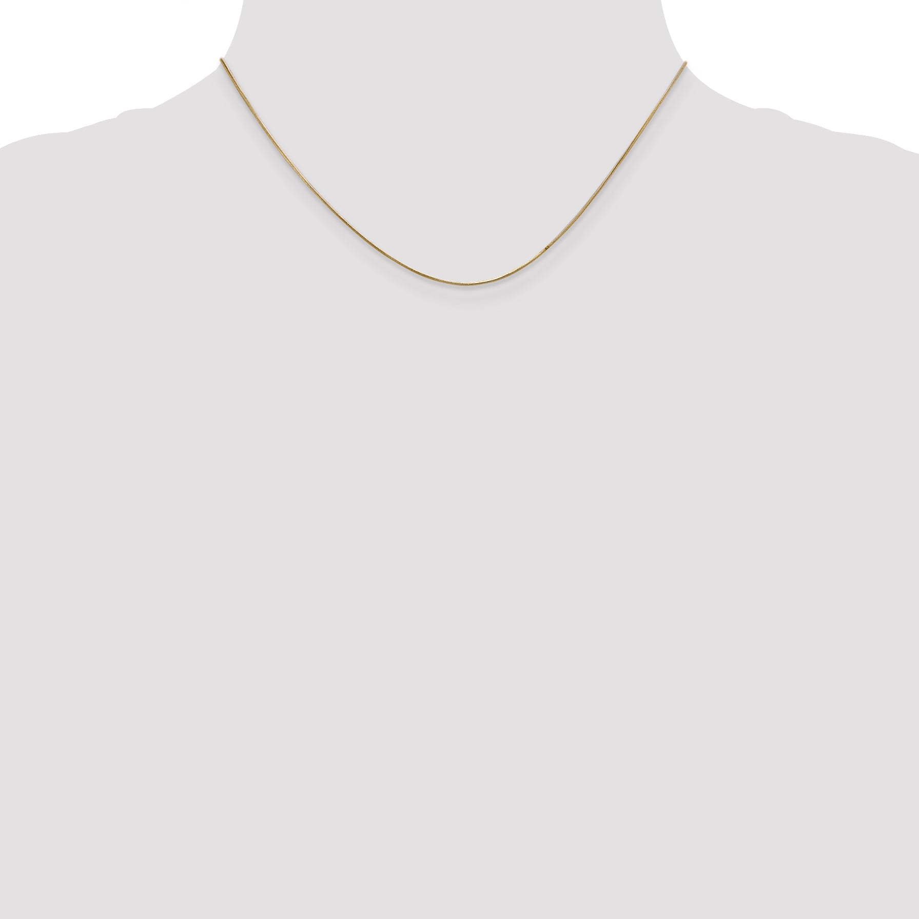 14K Yellow Gold 16 Inch .65mm Round Snake With Lobster Clasp Chain