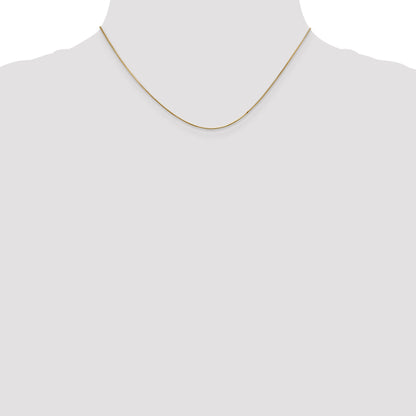 14K Yellow Gold 16 Inch .65mm Round Snake With Lobster Clasp Chain