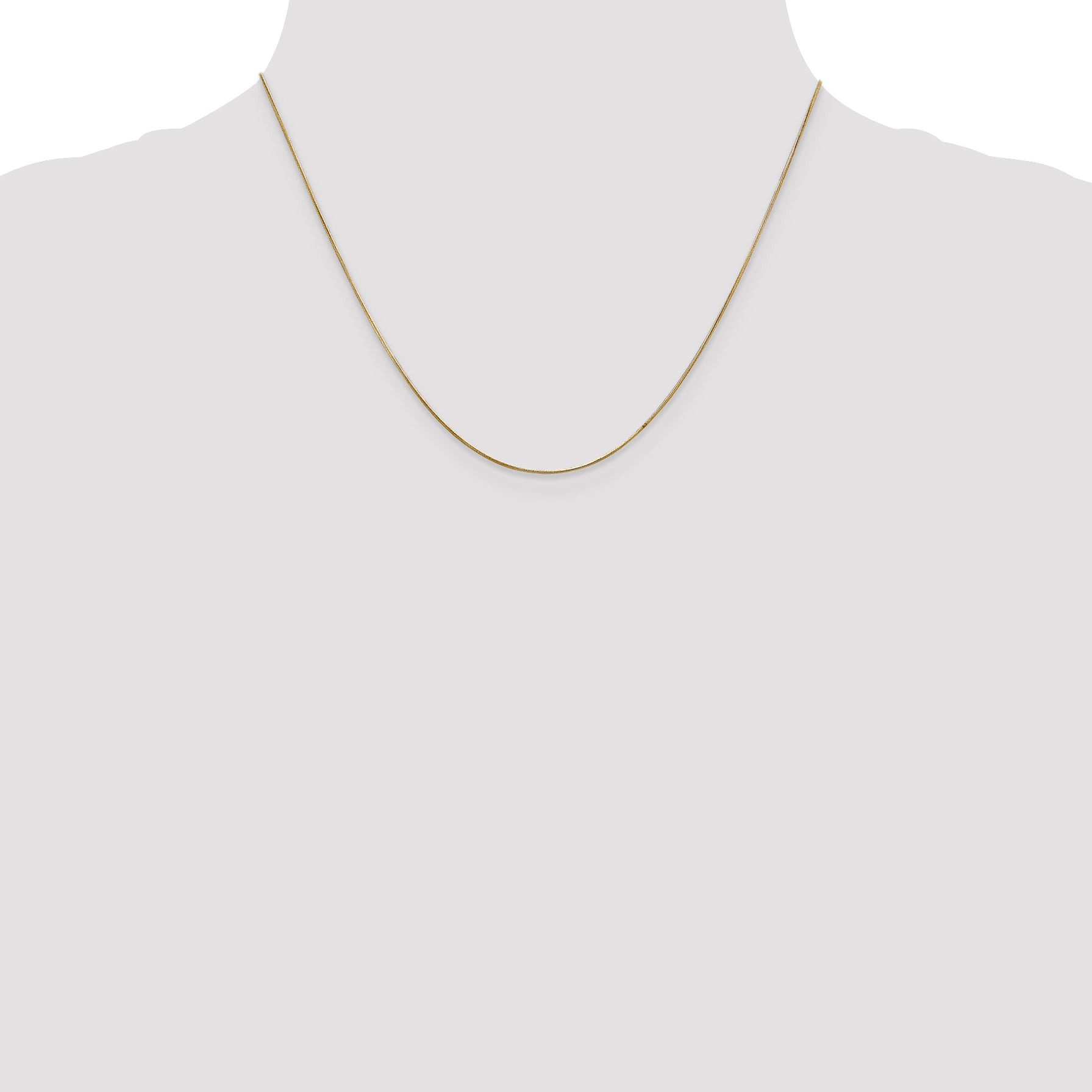 14K Yellow Gold 18 Inch .65mm Round Snake With Lobster Clasp Chain