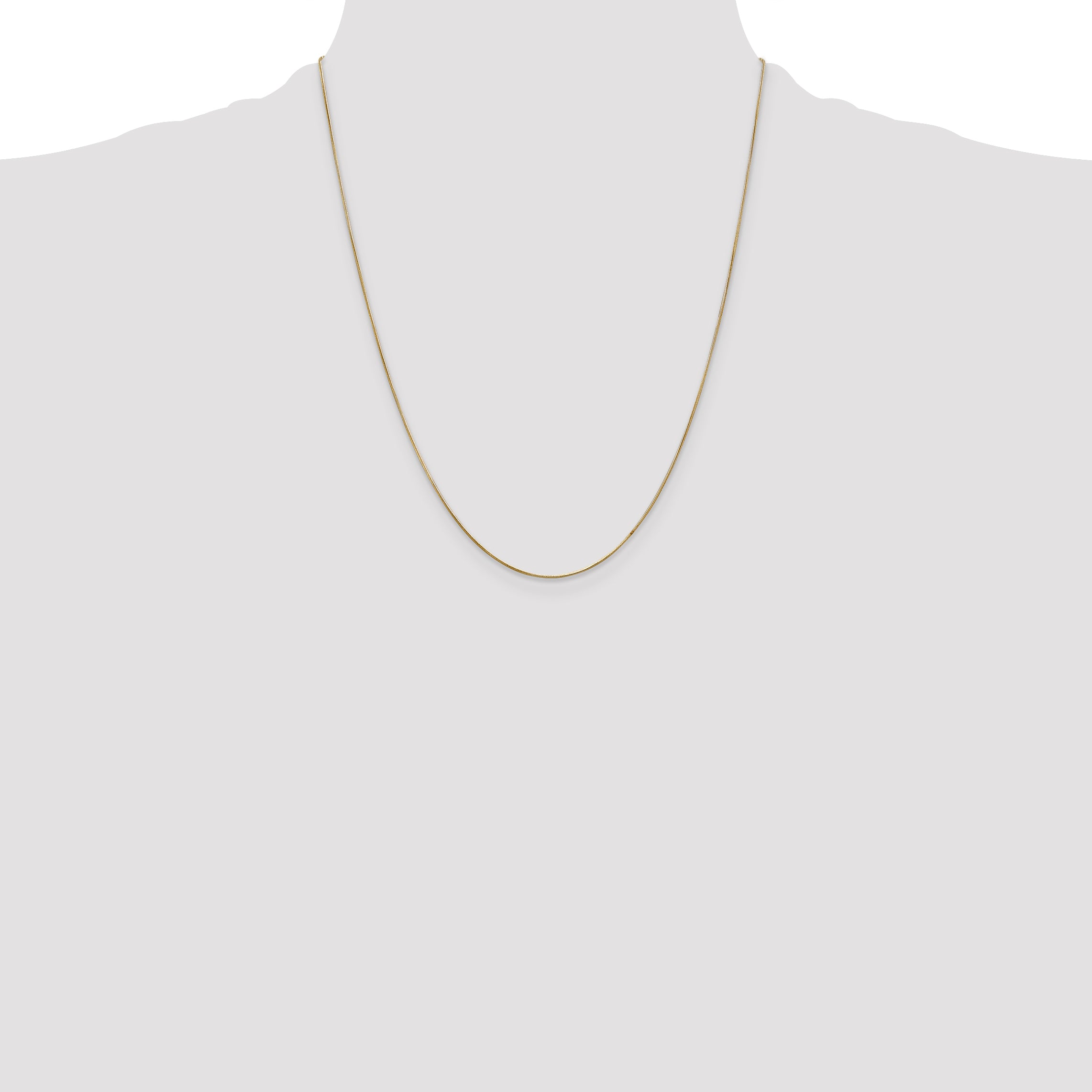 14K Yellow Gold 22 Inch .65mm Round Snake With Lobster Clasp Chain